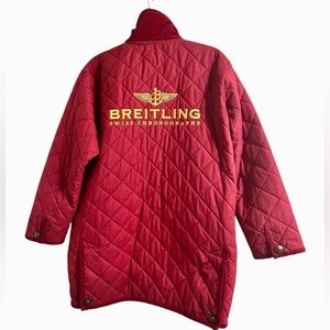 Bretling red quilted coat size XXL unisex vintage